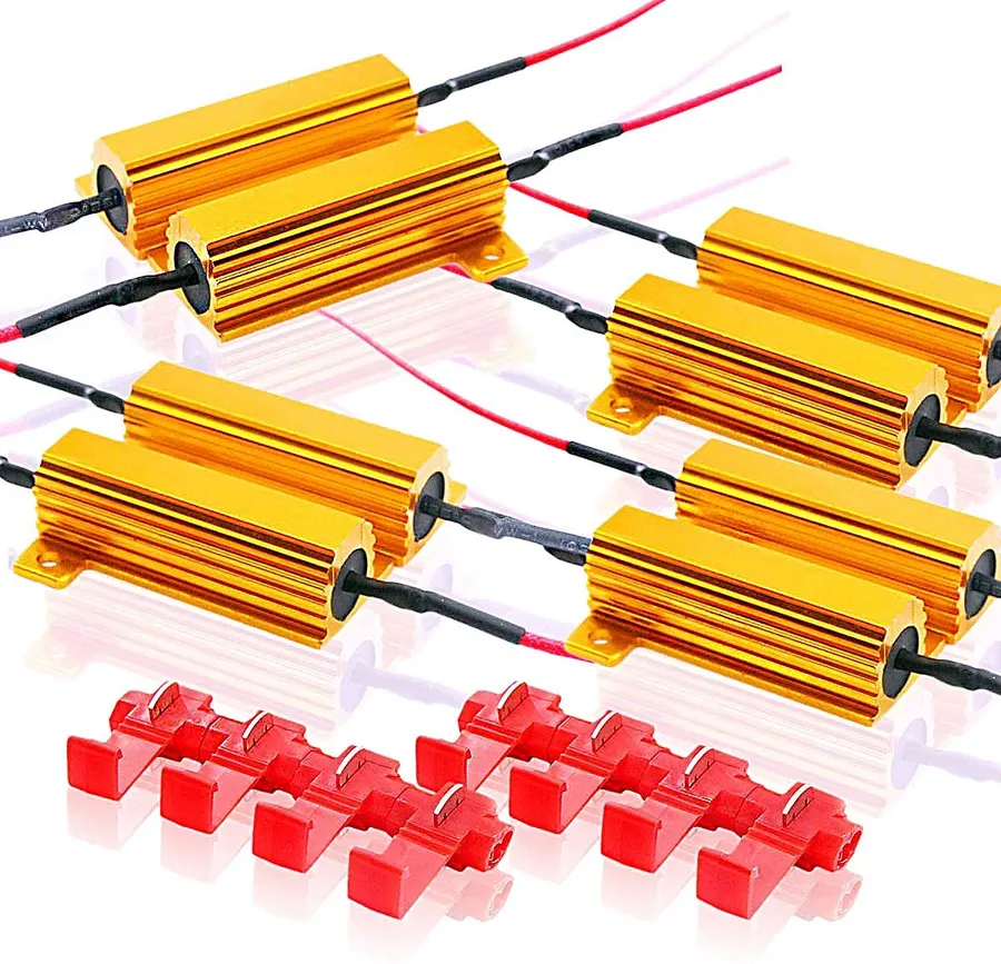 A variety of different styles and sizes of load resistors.