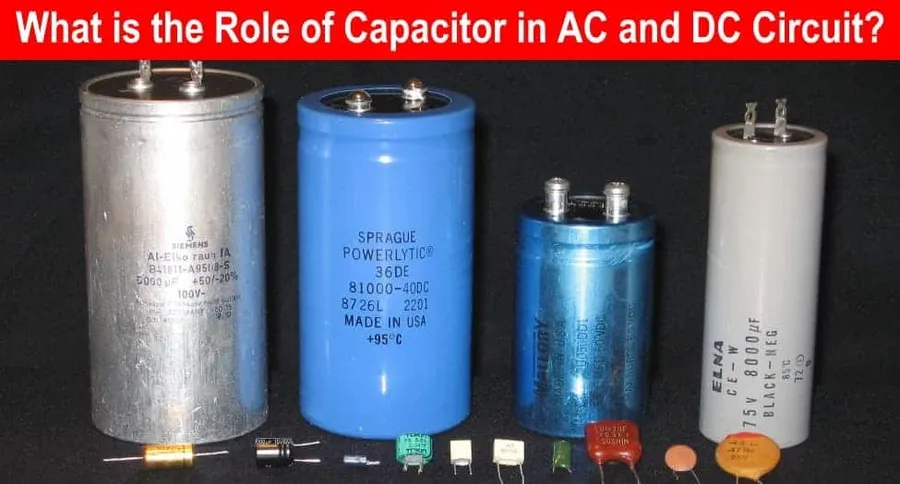 Side-by-side comparison of a DC and an AC capacitor.