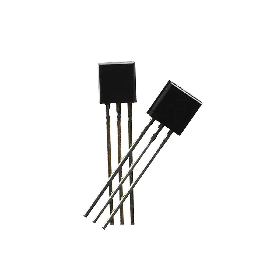 Side-by-side image of a BC107 and a BC107B transistor.