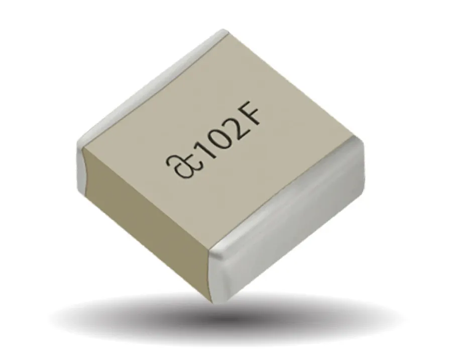 Capacitors used in an RF circuit on a PCB.