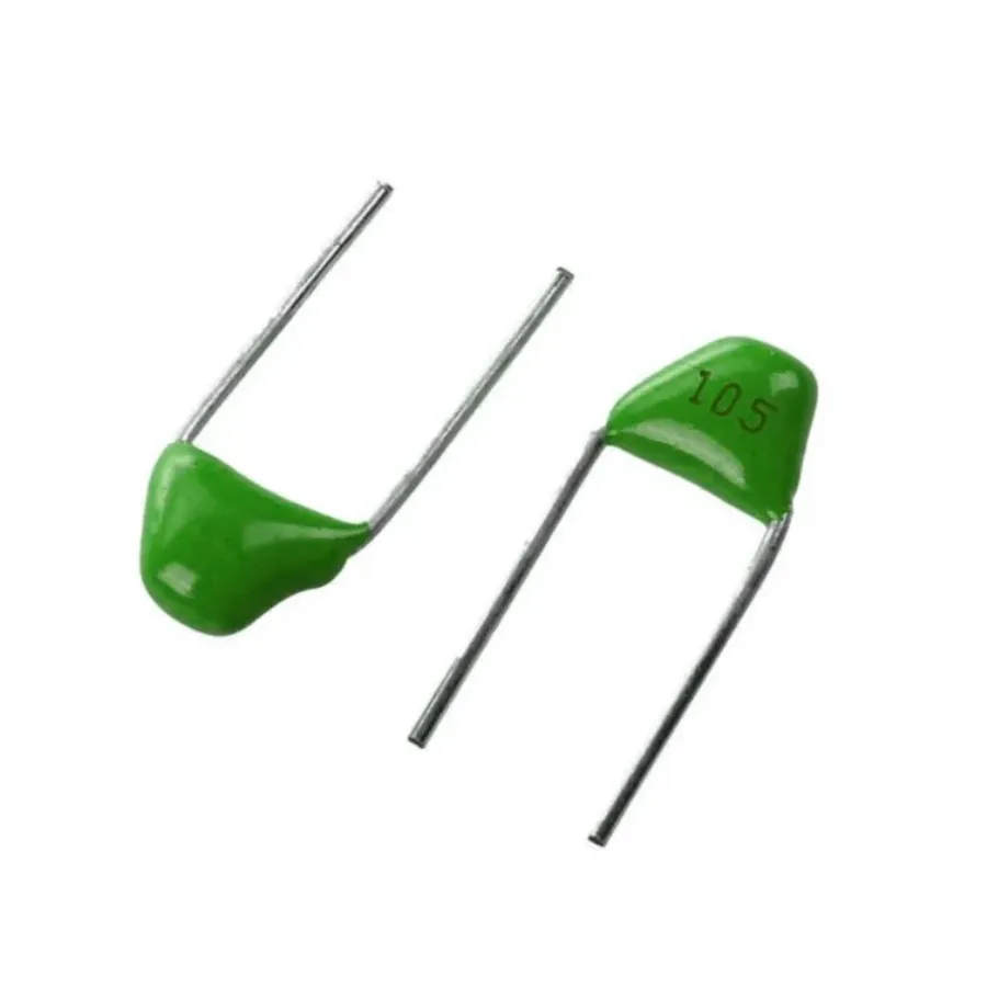 A ceramic capacitor with the marking '105'.