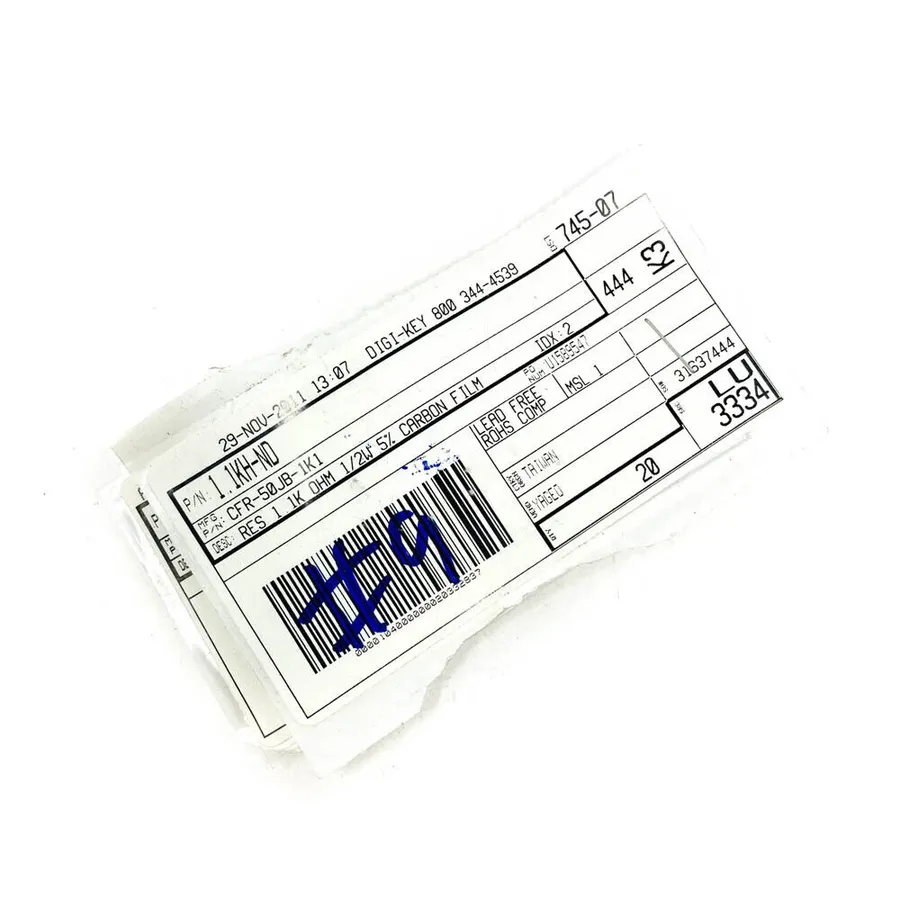 A screenshot of the DigiKey website displaying a selection of resistors.