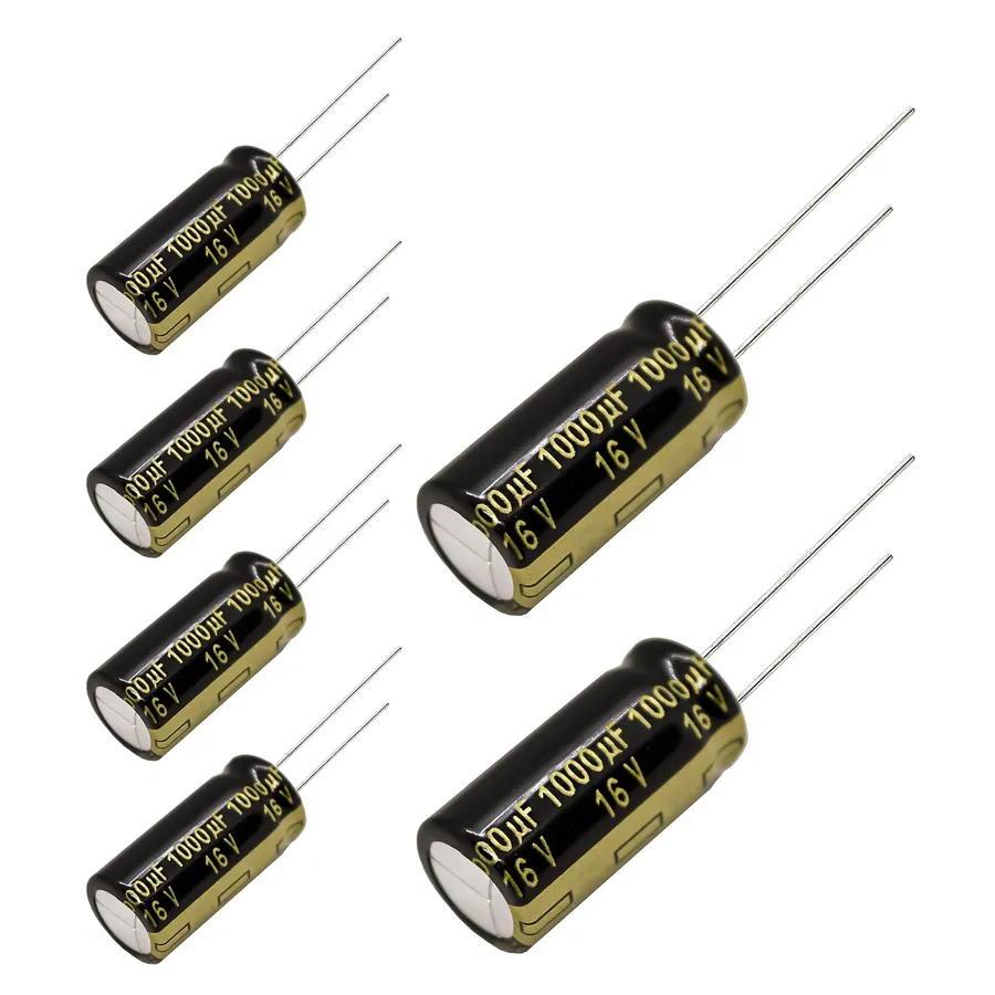The process of removing and replacing a 1000uF 16V capacitor on a PCB.