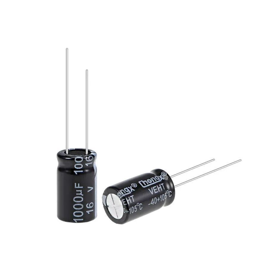 A variety of 1000uF 16V capacitors, including radial and surface mount types.