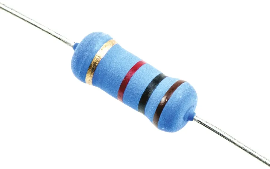 Different types of resistors shown side by side for comparison.