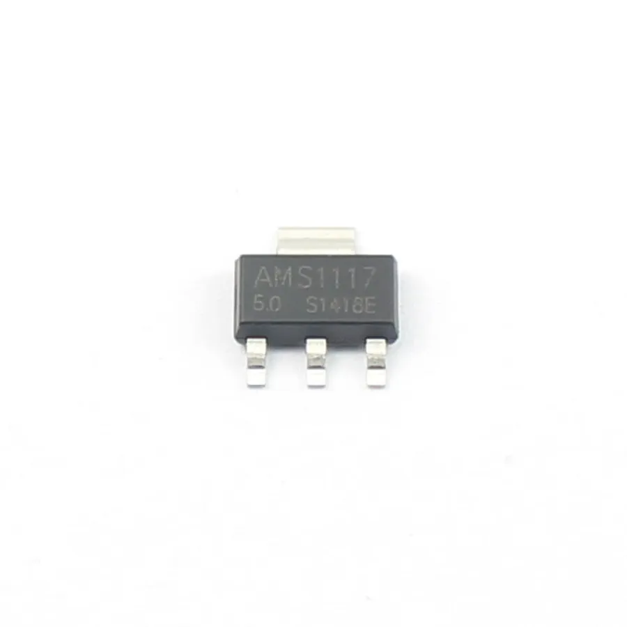 A side-by-side comparison of LM7805 and AMS1117 voltage regulators.