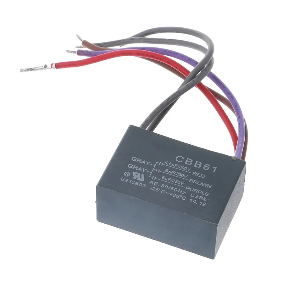 A computer screen displaying an online store selling ceiling fan capacitors.