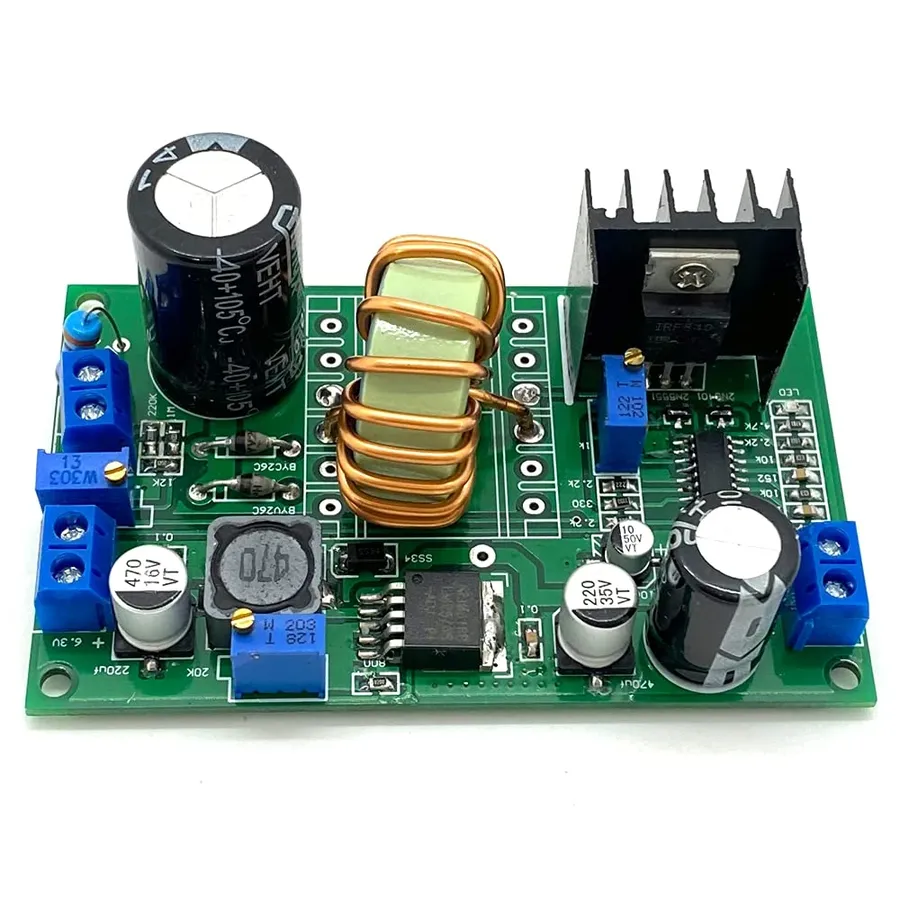 A DC-DC voltage converter module.