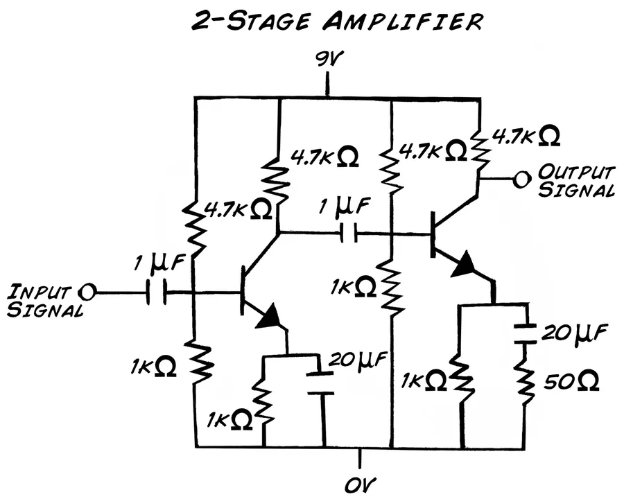 A complicated schematic diagram, involving multiple transistors.