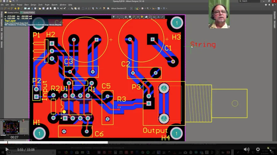 A PCB layout design in Altium Designer.