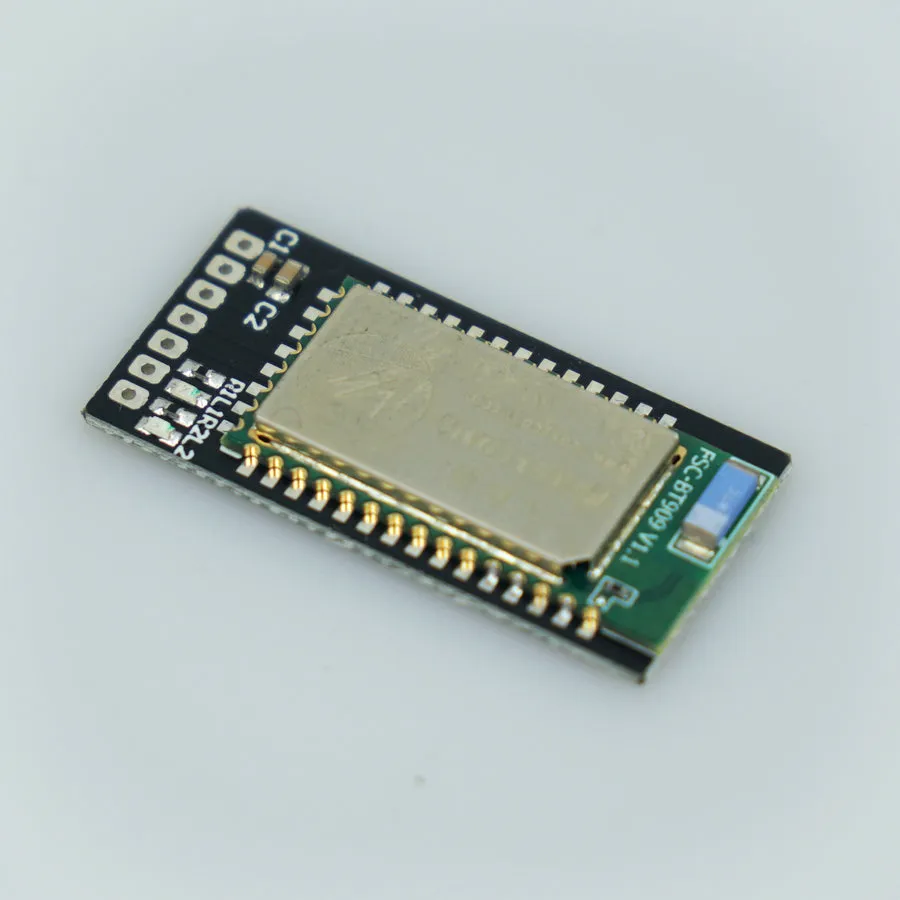 A close-up of a Bluetooth module PCB.