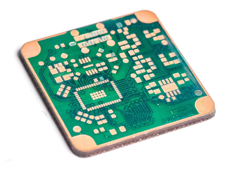 A multi-layer PCB fabricated by laser engraving.