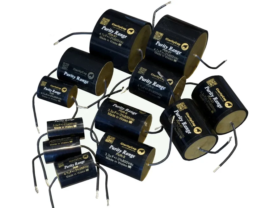 A comparison of capacitors, including Mallory and other brands, side-by-side.