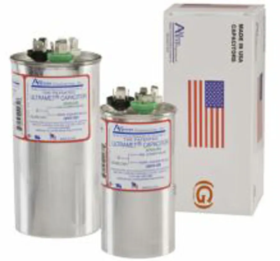 A display of AmRad capacitors at a retail location.