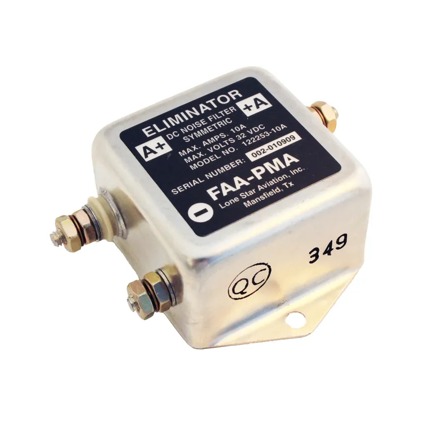 A power supply unit in aerospace equipment showing the DC filter.
