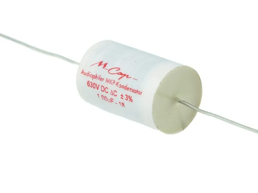 A cross-sectional view of an MKP capacitor showing its internal structure.
