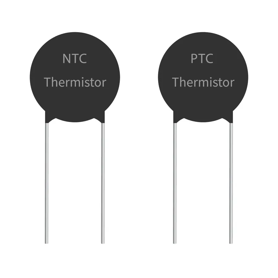 A thermistor used in a temperature sensing circuit.