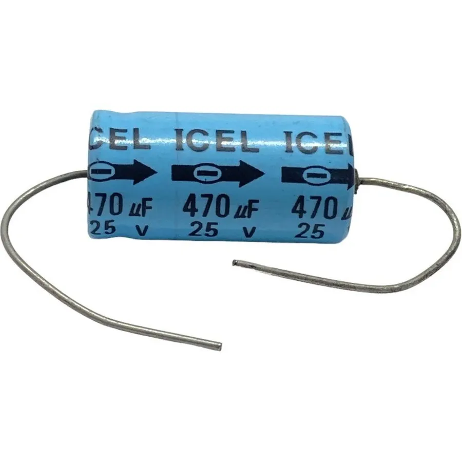 A variety of axial electrolytic capacitors.