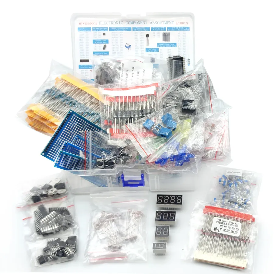 Various packaging types of resistors for sale.