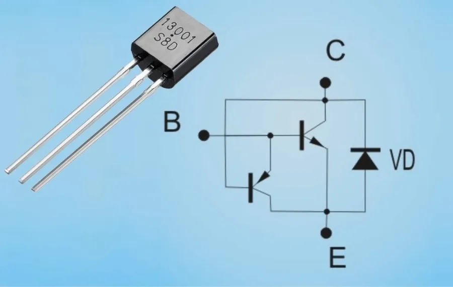 A PCB board with 13001 transistor