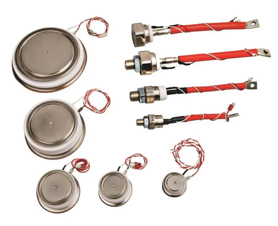 A close-up view of an SCR thyristor component.
