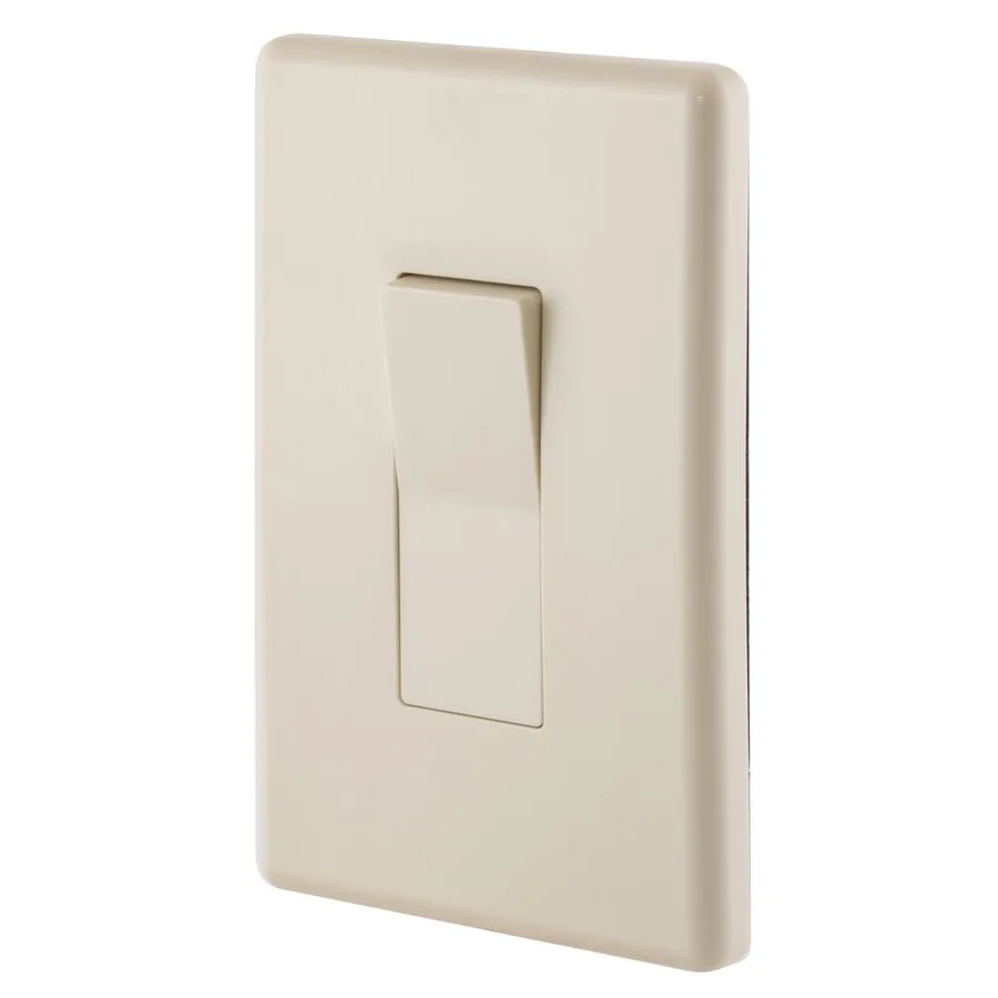 A light switch controlling lights in a room.