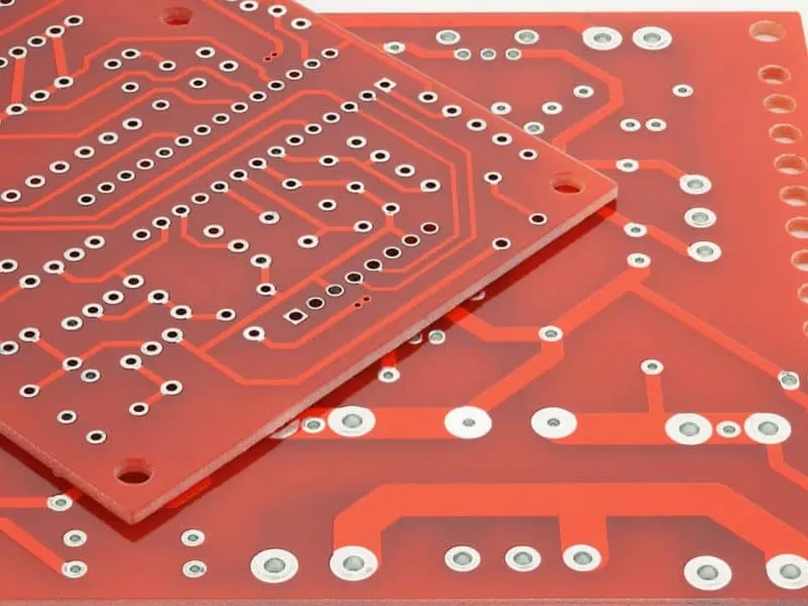 A view of single layer PCB being manufactured on a production line.