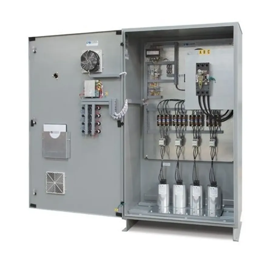 A close up of capacitors installed within an electrical panel.