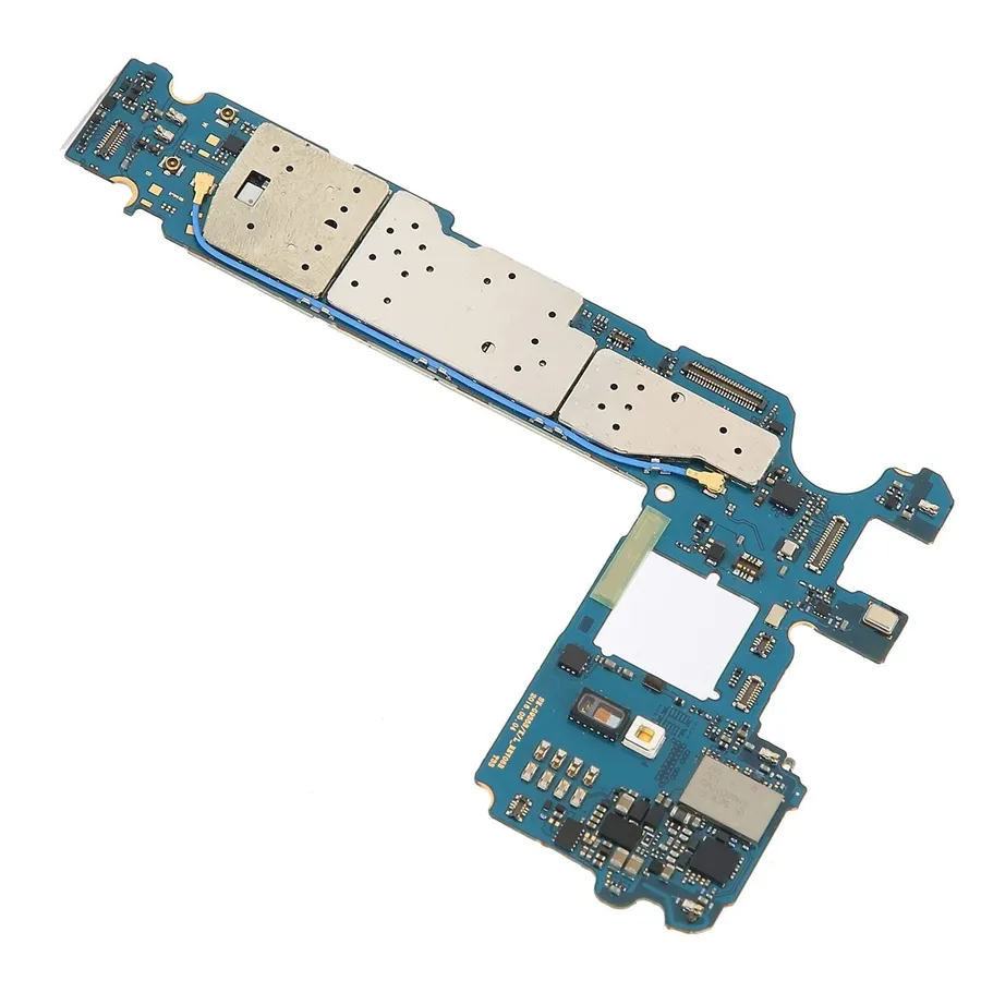 A close-up view of a smartphone motherboard.