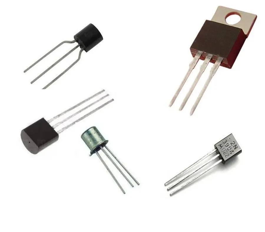 An image displaying various types of diodes and transistors with different package styles.