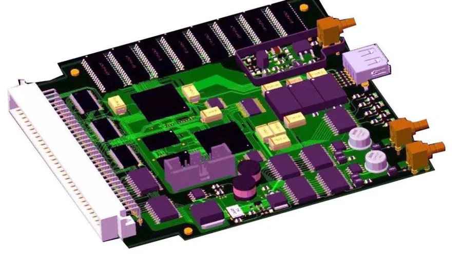 Various PCB design software tools displayed on computer screens.
