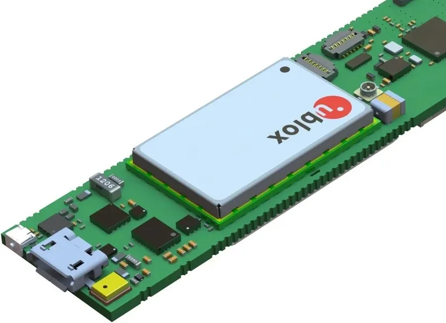 A 3D model of a fully designed PCB, showcasing its components in a three-dimensional view.
