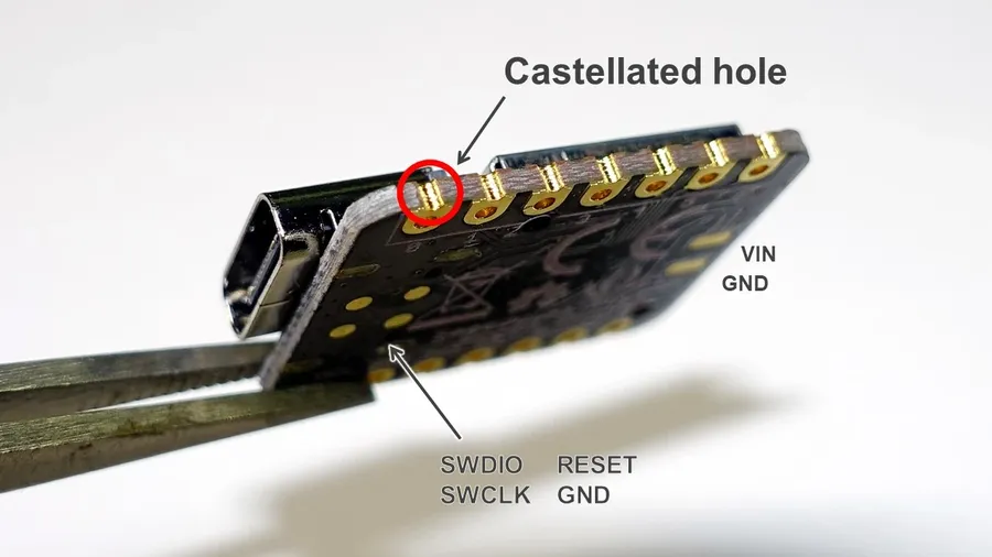A printed circuit board produced by Seeed Studio.