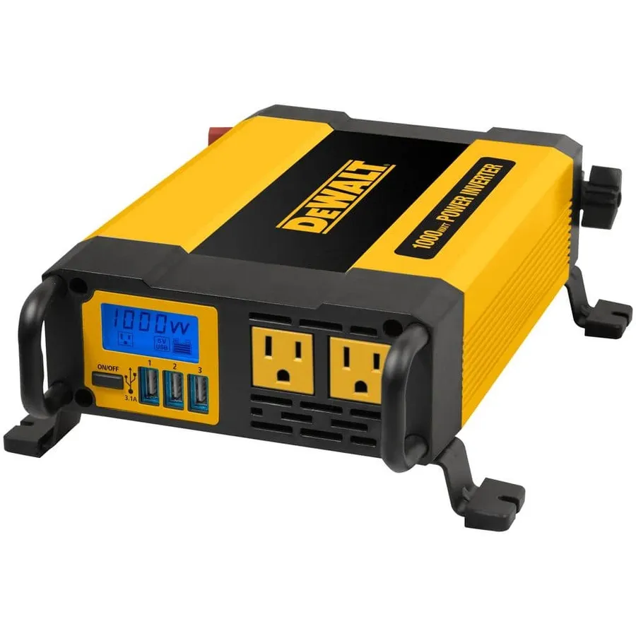 A close-up view of a power inverter.