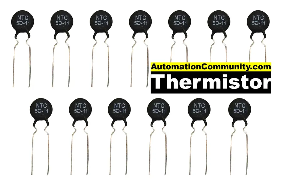 Various types of NTC thermistors including bead, chip, and rod types.