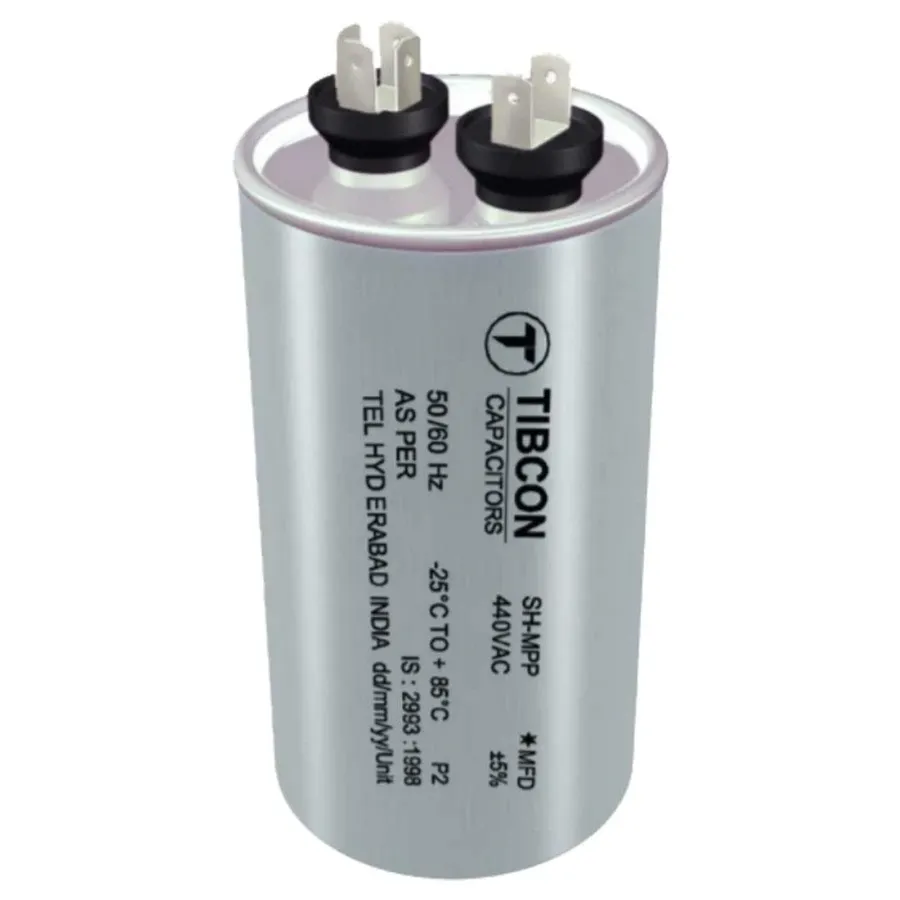 A capacitor installed in an air conditioner unit.