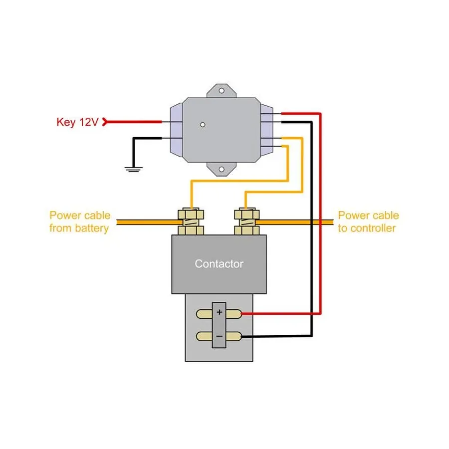A circuit diagram illustrating precharge resistor placement before and after a contactor.