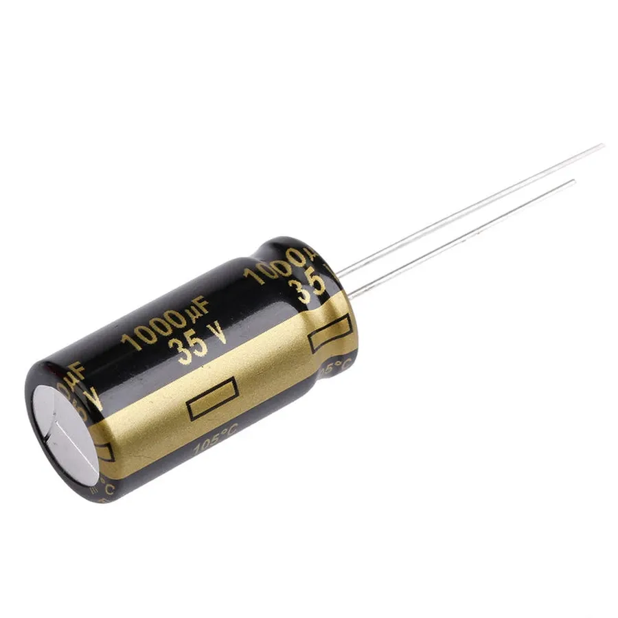 A close-up of a 1000uF 35V capacitor.