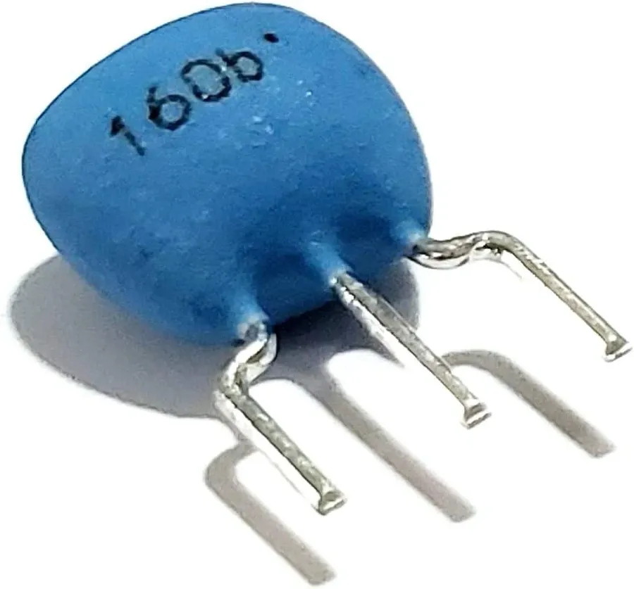 A close-up of a ceramic resonator.