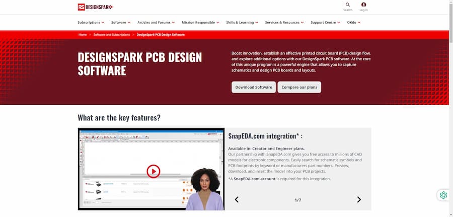 DesignSpark PCB website