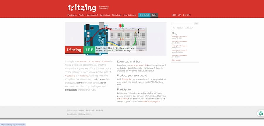 Fritzing website