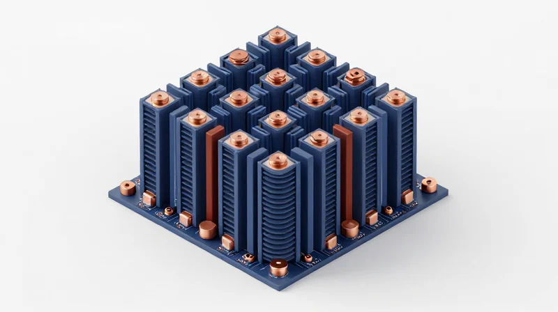 Advanced Via Strategies for Heat Dissipation 3D isometric view of a thermal via array in a PCB
