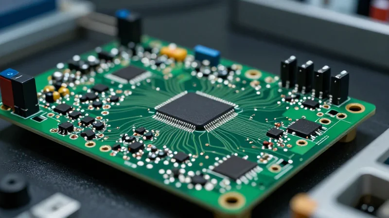 Understanding the High Stakes of Automotive-Grade PCBs A close-up of a high-tech circuit board under thermal stress testing in an automotive laboratory environment.