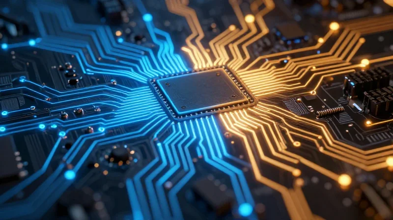 Mitigating High-Voltage Noise and Signal Integrity A physical isolation barrier on a circuit board separating two different zones.