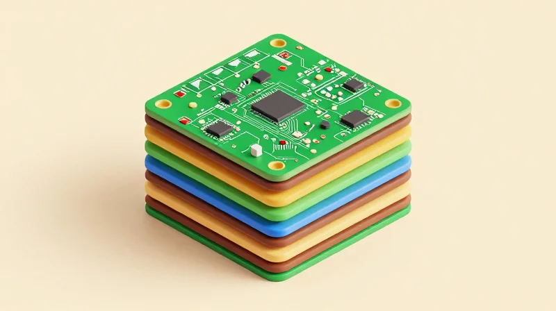 3D view of an optimized PCB layer stack-up for signal integrity