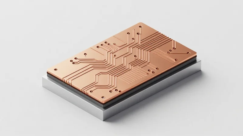 Evaluating Material Selection: Aluminum Base and Dielectric Layers Cross section of an aluminum core PCB showing metal base and dielectric layer