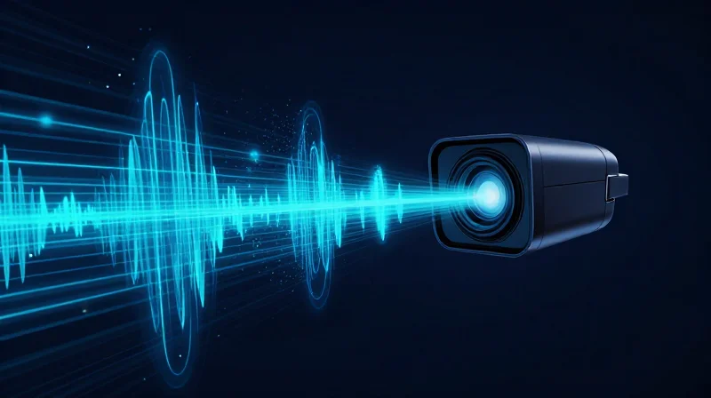 The Shift from 24GHz to 77GHz: Engineering Drivers Abstract representation of high-frequency radar waves emitting from an autonomous vehicle sensor