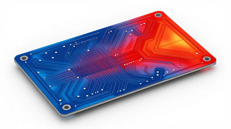 Thermal Management and Coefficient of Thermal Expansion (CTE) Heat map visualization of a radar sensor PCB under varying temperature conditions