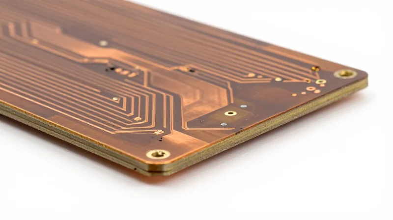 Introduction to Heavy Copper PCB Technology Close-up macro shot of a high-performance heavy copper circuit board