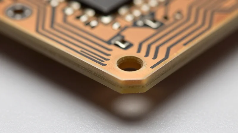 Design for Manufacturing: Routing and Clearances Conceptual visual of edge clearance on a metallic printed circuit board